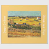 Ernte in La Crau mit Montmajour im Hintergrund Geschenkpapier (Flach)