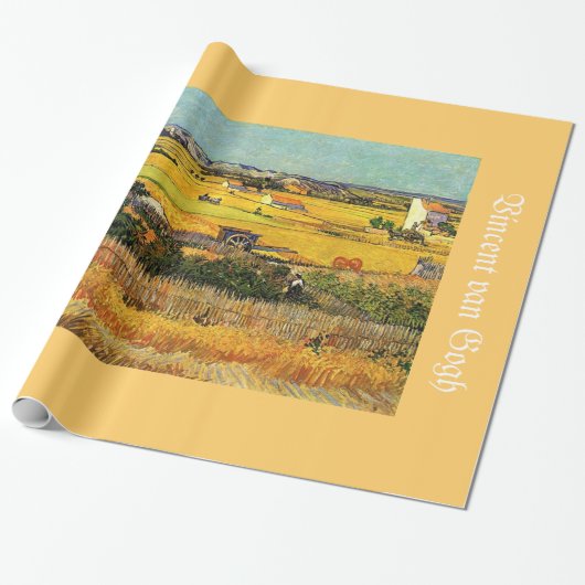 Ernte in La Crau mit Montmajour im Hintergrund Geschenkpapier (Ungerollt)