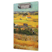 Ernte in La Crau mit Montmajour im Hintergrund Klemmbrett (Links)