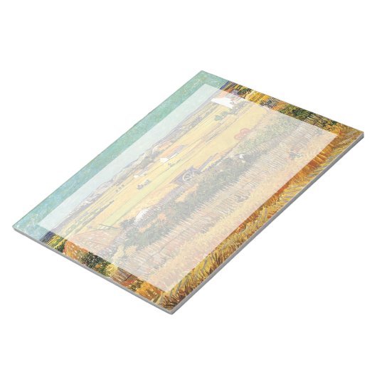 Ernte in La Crau, mit Montmajour.. Notizblock (angewinkelt)