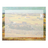 Ernte in La Crau, mit Montmajour.. Notizblock (Vorderseite)