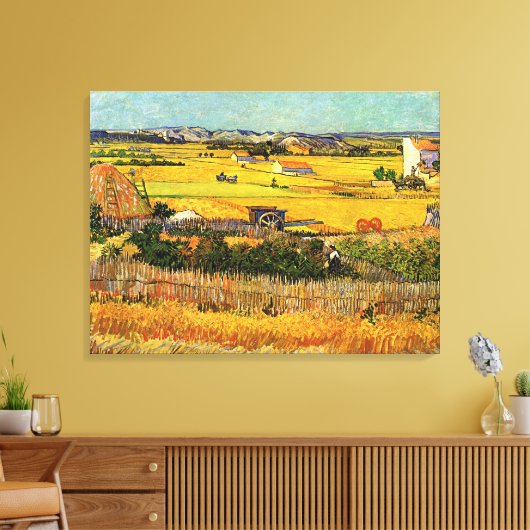 Ernte in La Crau, Montmajour von Vincent van Gogh Leinwanddruck (Insitu (Wohnzimmer))