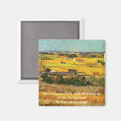 Ernte in La Crau, Montmajour von Vincent van Gogh Magnet (Vorderseite/Rückseite)