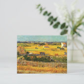 Ernte in La Crau, Montmajour von Vincent van Gogh Postkarte (Stehend Vorderseite)