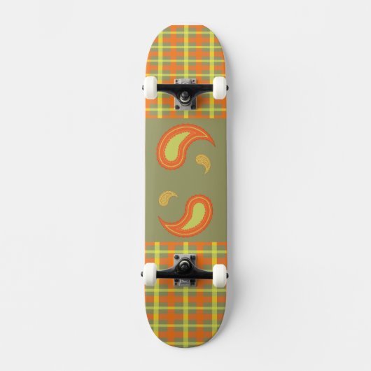 Ernte Kariert & Paisley Skateboard (Vorderseite)