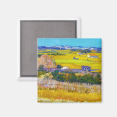 Ernte Landschaft mit blauem Cart Vincent Van Gogh Magnet (Vorderseite/Rückseite)