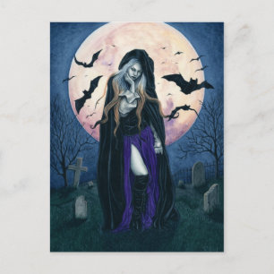 Ernte Moon Halloween Hexenkarte Postkarte
