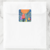 Ernte Moon Mushrooms Quadratischer Aufkleber (Tasche)
