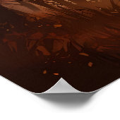 Ernte Moon und Silhouetten im Herbst Poster (Ecke)