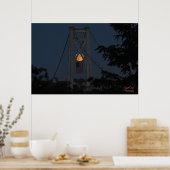 Ernte Moonrise über das amerikanische Flag Poster (Küche)