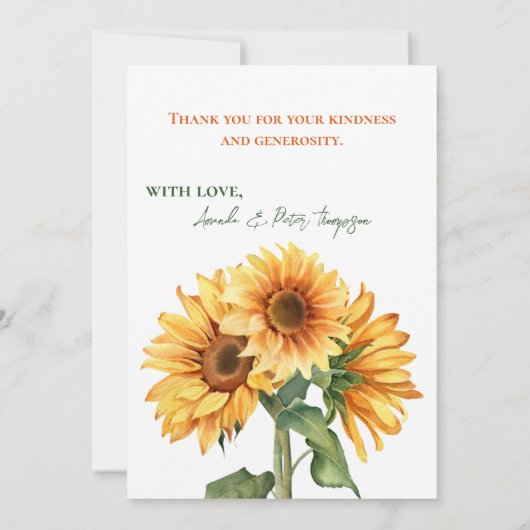 Ernte Niedliche Kürbisblütendusche Dankeskarte (Rückseite)