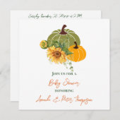 Ernte Niedliche Kürbisblütendusche Einladung (Vorne/Hinten)