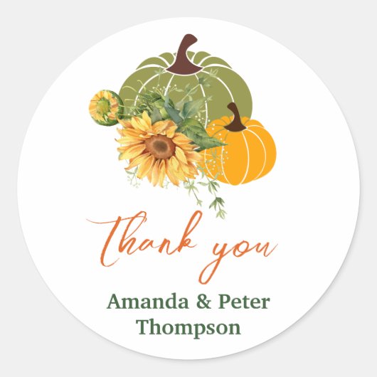 Ernte Niedliche Kürbisblütendusche Runder Aufkleber (Vorderseite)