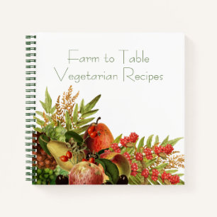 Ernte Obst vegetarische Recipe Organisator Notizblock