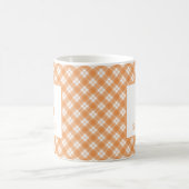 Ernte Orange Karo individuell Name Anfangsbuchstab Kaffeetasse (Mittel)