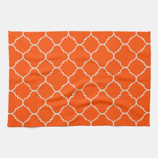 Ernte orange Quatrefoil Tuch (Horizontal)