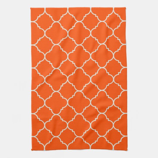 Ernte orange Quatrefoil Tuch (Vertikal)