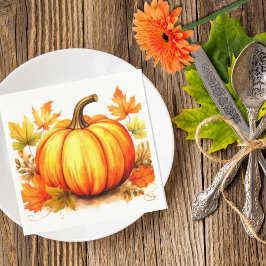 Ernte Pumpkin & Autumn Leaves Napkins Serviette