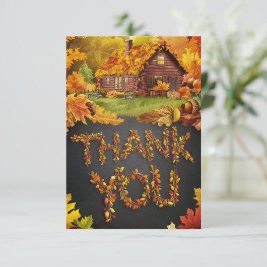 Ernte Rustikaler Herbst Dankeskarte (Stehend Vorderseite)