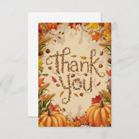 Ernte Rustikaler Herbst Dankeskarte (Vorne/Hinten)