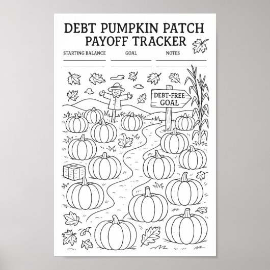 Ernte Schulden Pumpkin Patch Payoff Tracker Poster (Vorne)
