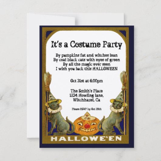 Ernte Vintage Halloween-Einladung Einladung (Vorderseite)