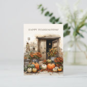 Ernte von Kürbissen Glückliches Erntedankfest Postkarte (Stehend Vorderseite)