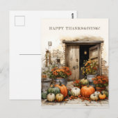 Ernte von Kürbissen Glückliches Erntedankfest Postkarte (Vorne/Hinten)