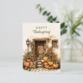 Ernte von Kürbissen Glückliches Erntedankfest Postkarte (Stehend Vorderseite)