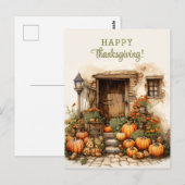 Ernte von Kürbissen Glückliches Erntedankfest Postkarte (Vorne/Hinten)
