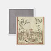 Ernte von Leeks von 'Tacuinum Sanitatis' Magnet (Vorderseite/Rückseite)