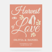 Ernte von Liebe | Boho Hochzeit im Herbst Welcome Acrylschild (Vorderseite)