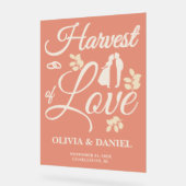 Ernte von Liebe | Boho Hochzeit im Herbst Welcome Acrylschild (Winkel)