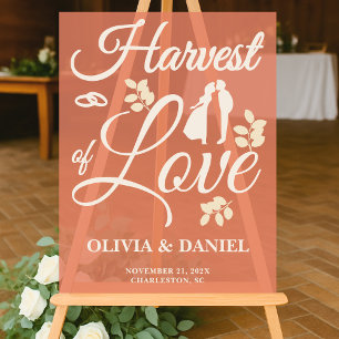 Ernte von Liebe Boho Hochzeit im Herbst Welcome Acrylschild
