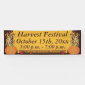 Ernte von Pumpkin und Maisstalks Banner (Horizontal)