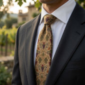 Ernte von Weingut-Trauben und Oliven Krawatte