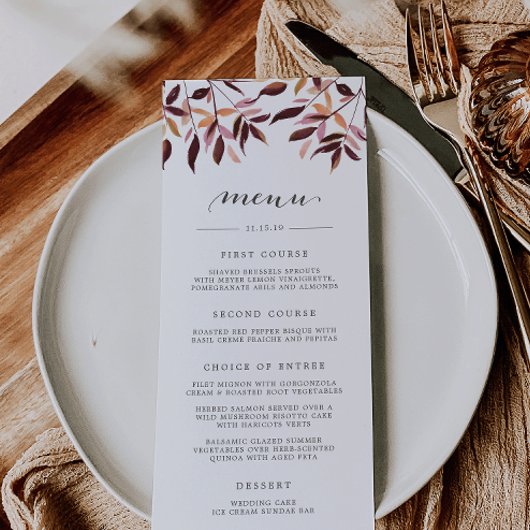 Ernte | Watercolor Foliage Menu Card Menükarte