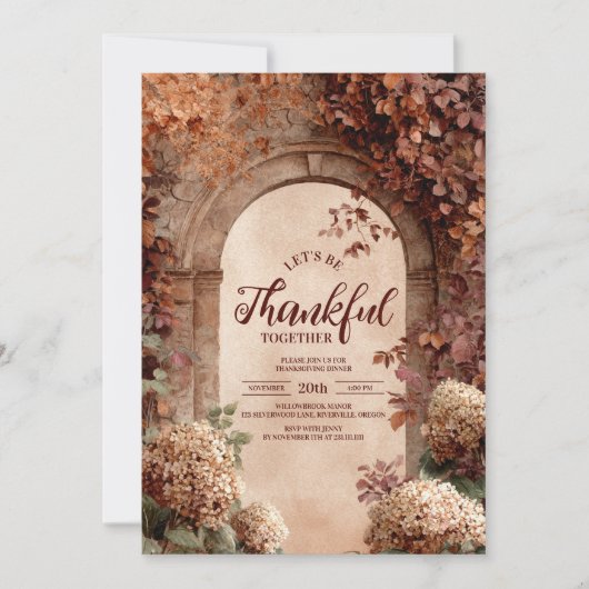 Ernte Weingarten Erntedank Abendessen Einladung (Vorderseite)