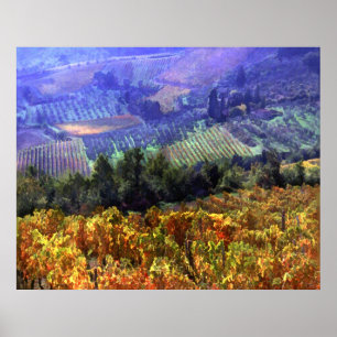 Ernte-Zeit am Weinberg Poster
