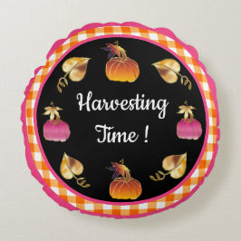 Ernte Zeit Whimsical Rundes Kissen
