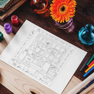 Ernte Zuhause Coloring Book Postcard