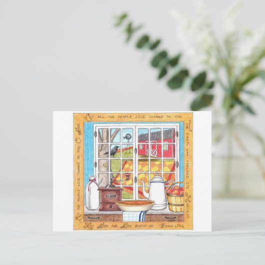 Ernte Zuhause Inspiration Postkarte (Stehend Vorderseite)