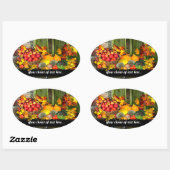 Ernte Zuhause Ovaler Aufkleber (Blatt)