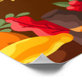 Ernte zum Erntedankfest - Türkei und Gemüse Poster (Ecke)