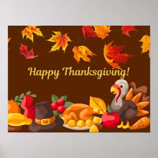 Ernte zum Erntedankfest - Türkei und Gemüse Poster (Vorne)