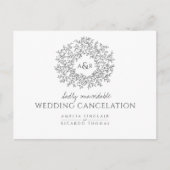 Ernteausfall mit handgezogenen Blättern dunkelgrau Ankündigungspostkarte (Vorderseite)