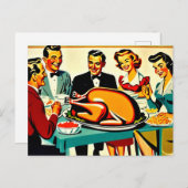 Erntedank 1950er Stil bei Zuhause Feiertagspostkarte (Vorne/Hinten)