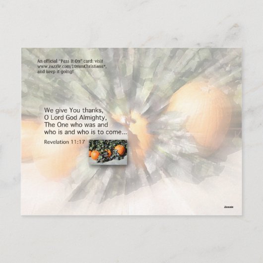 Erntedank 1 feiertagspostkarte (Rückseite)