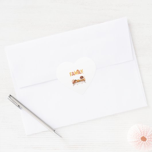 Erntedank 2025, der Familie dankbar ist für meinen Herz-Aufkleber (Umschlag)