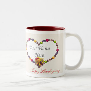 Erntedank 2-Foto-Rahmen Zweifarbige Tasse